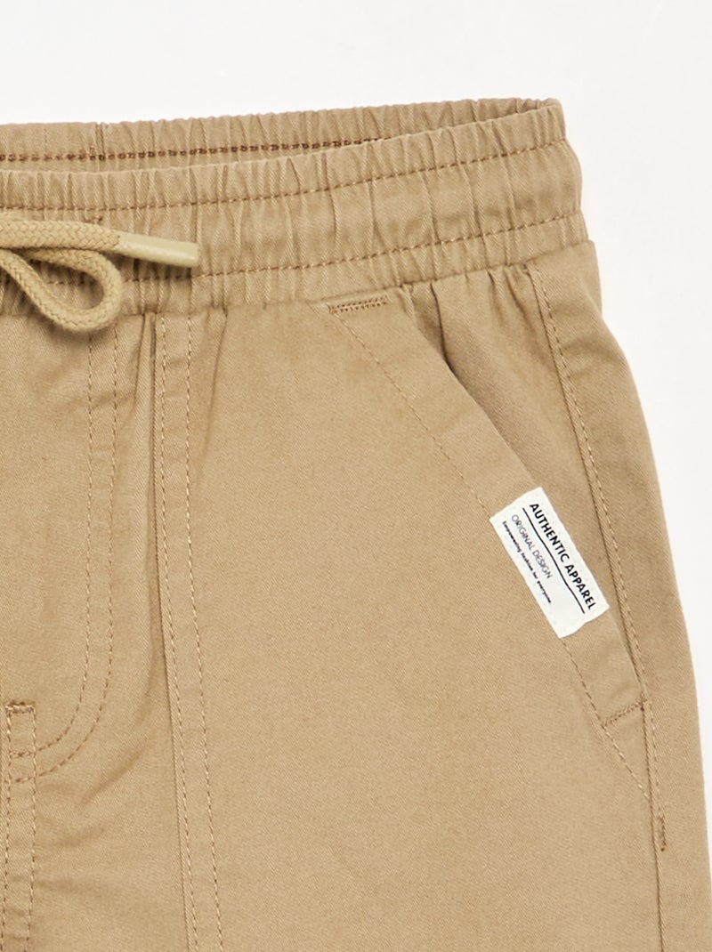 Twill-Joggerhose – schmal geschnitten Beige - Kiabi