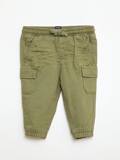 Twill joggers with flap pockets - Kiabi