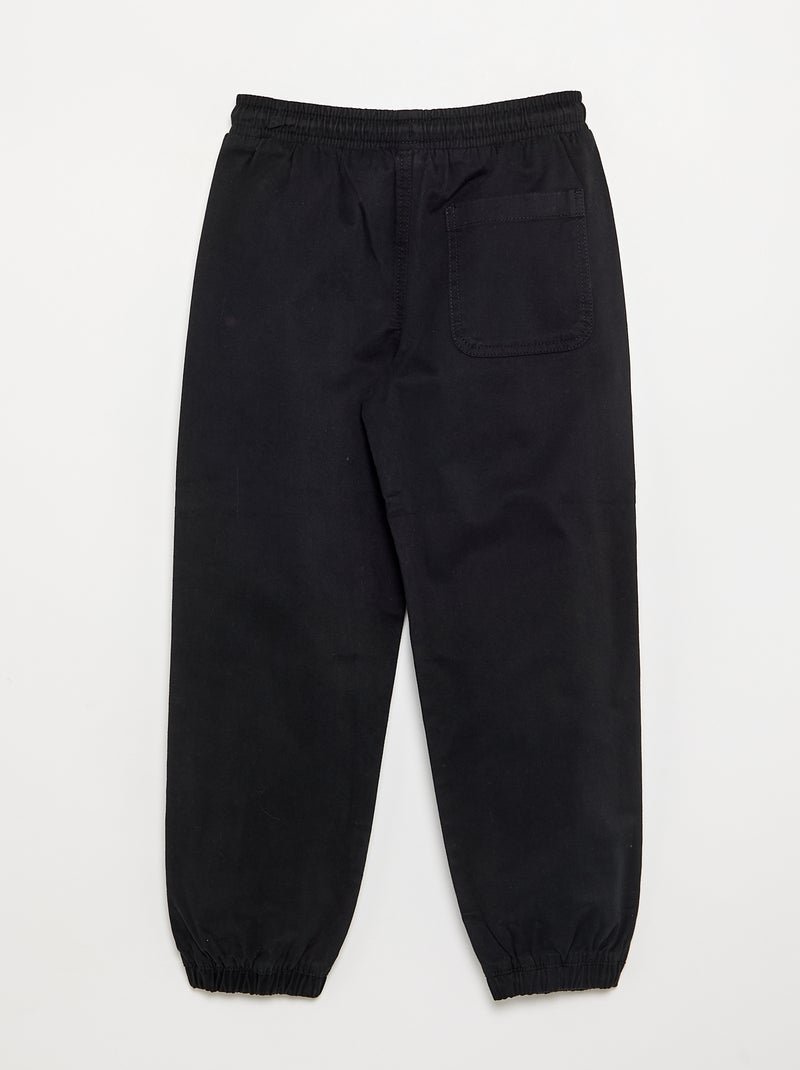 Twill jogging bottoms - comfortable fit Black - Kiabi