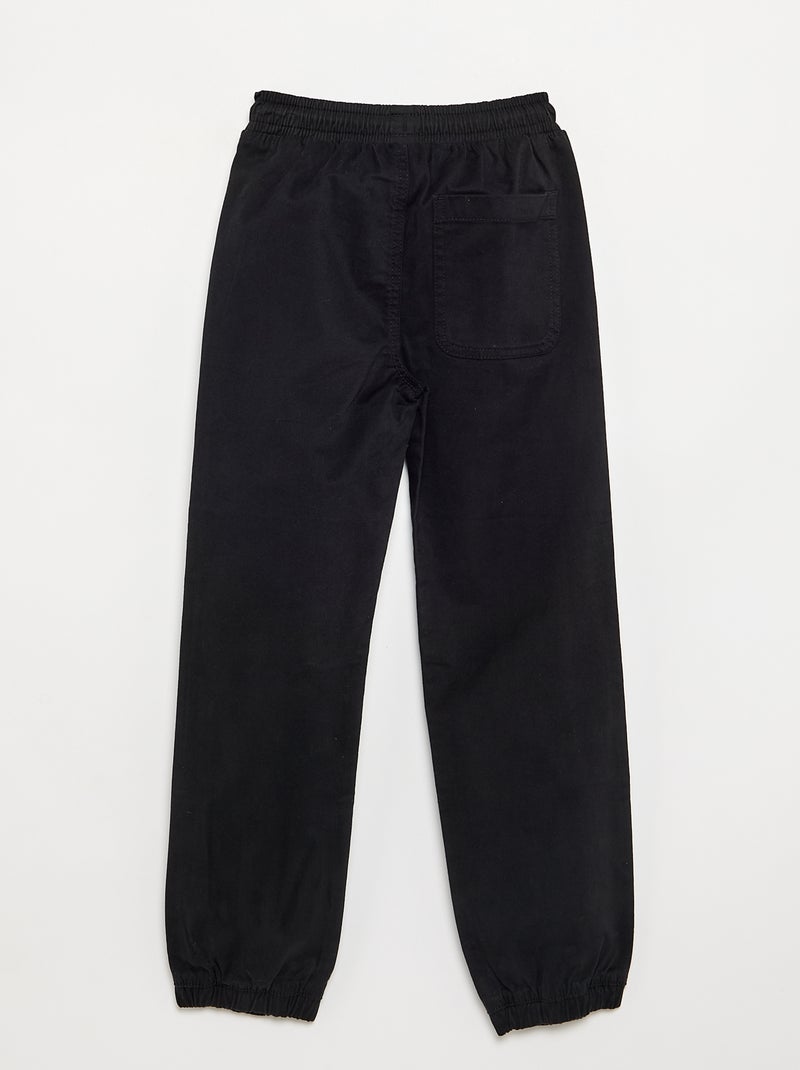 Twill jogging bottoms - slim fit Black - Kiabi