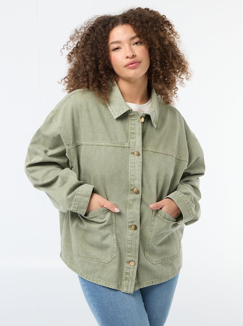 Twill Overshirt with 2 Patch Pockets - Kiabi