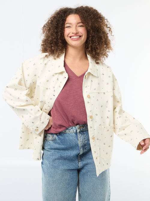 Twill Overshirt with 2 Patch Pockets - Kiabi