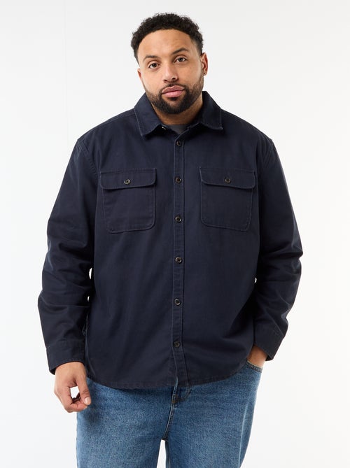 Twill Overshirt with Flap Chest Pockets - Kiabi
