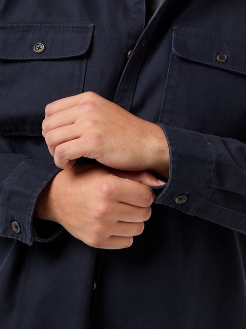 Twill Overshirt with Flap Chest Pockets - Kiabi