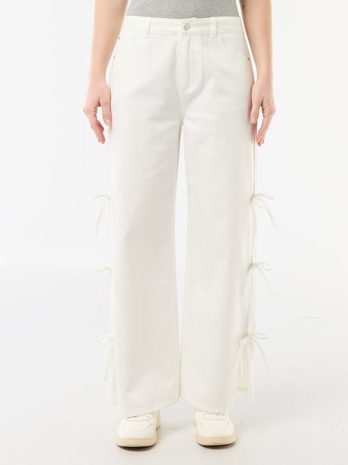 Twill Pants with Side Ties - Kiabi