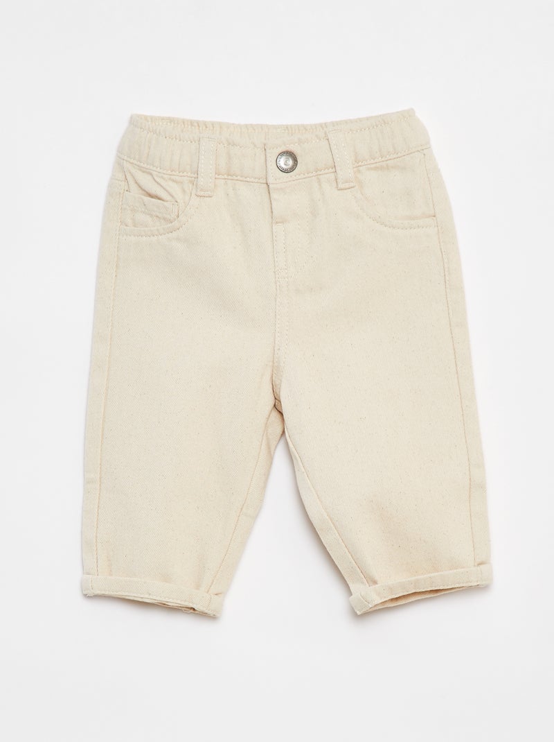 Twill-Paperbag-Hose in 3/4-Länge Weiß - Kiabi