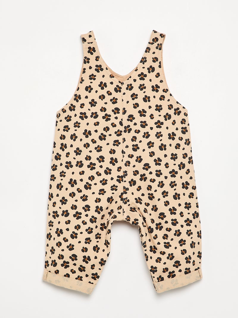 Twill Printed Dungarees Beige - Kiabi