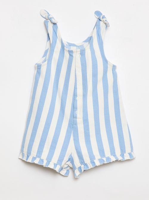 Twill Short Romper with Straps - Kiabi