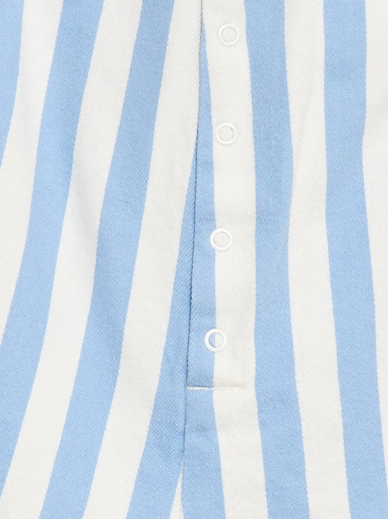 Twill Short Romper with Straps Blue - Kiabi