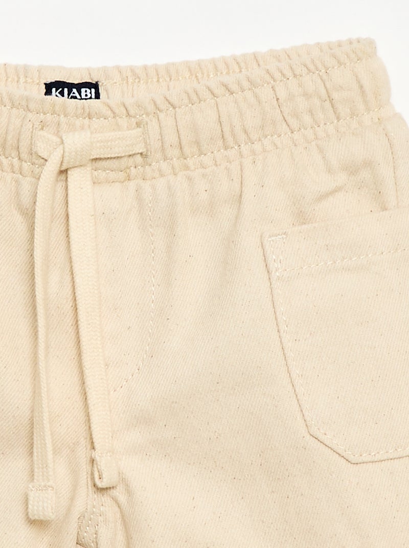 Twill shorts with patch pockets White - Kiabi