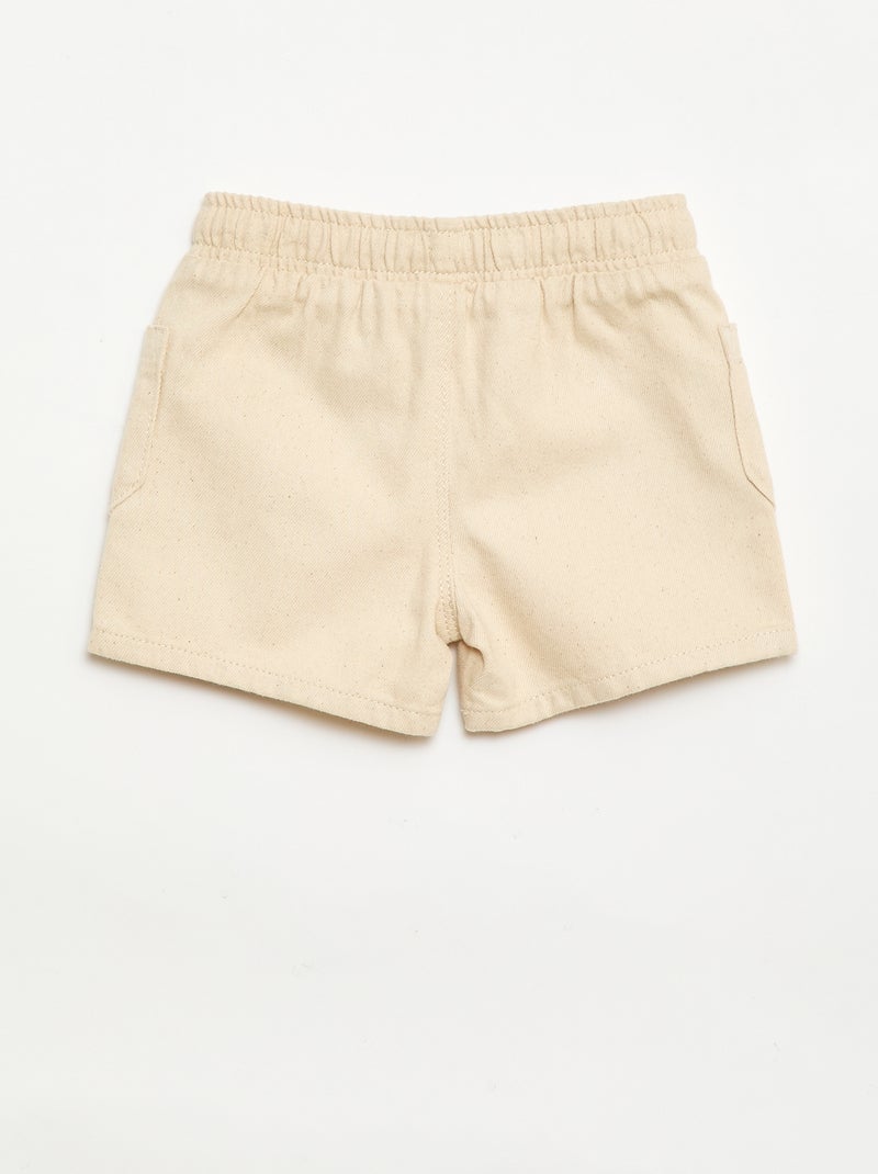 Twill shorts with patch pockets White - Kiabi