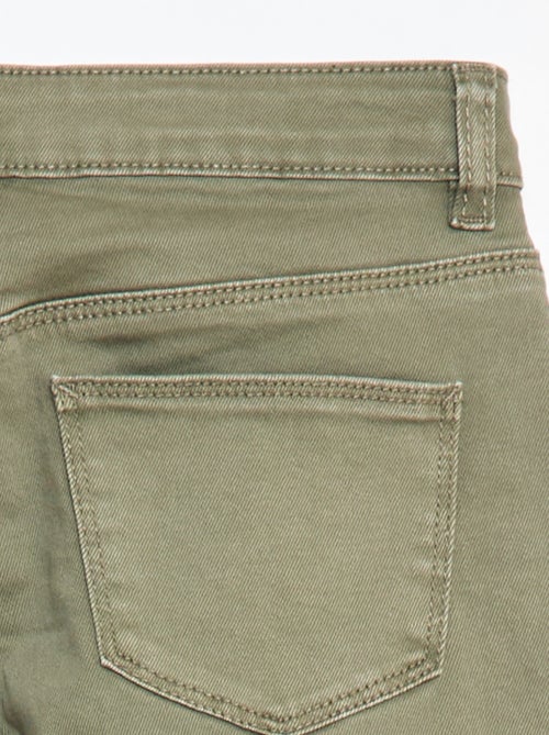 Twill Trousers with Snap Fastening - Extra Comfortable Fit - Kiabi