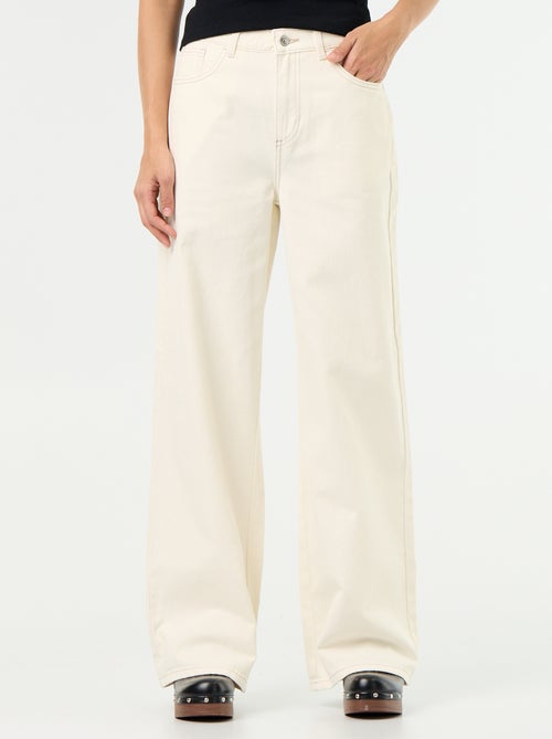 Twillhose mit hoher Taille und Wide-Leg-Schnitt - Kiabi