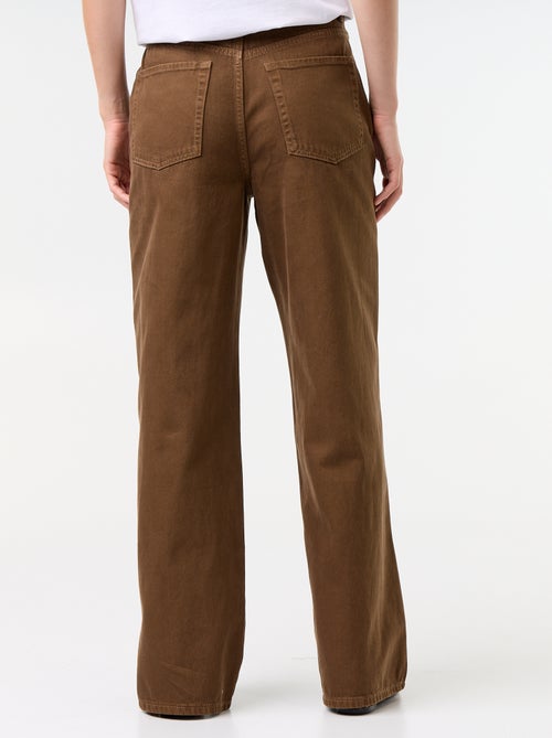 Twillhose mit hoher Taille und Wide-Leg-Schnitt - Kiabi