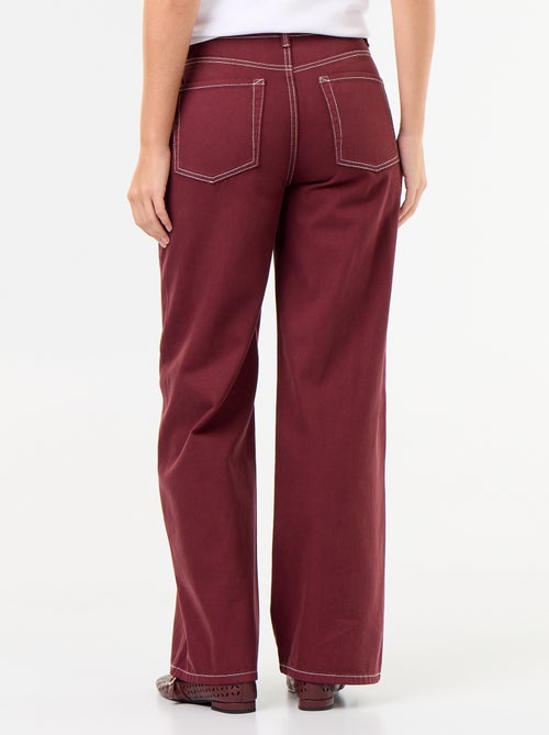 Twillhose mit hoher Taille und Wide-Leg-Schnitt - Kiabi