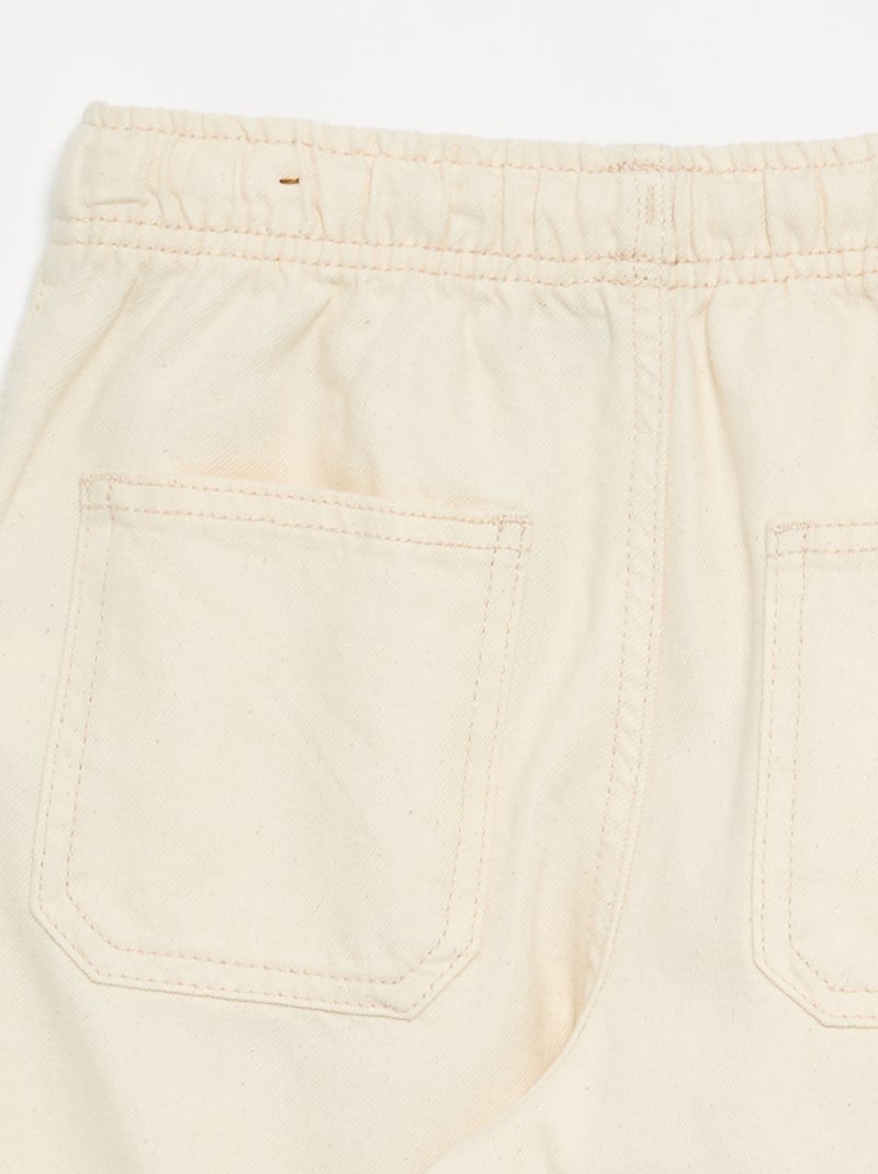 Twillhose mit Kordelzug Blanc - Kiabi