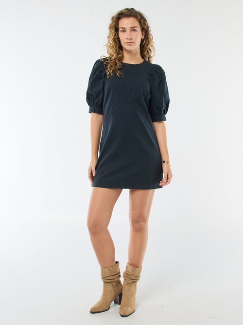 Twillkleid mit Puffärmeln - Kiabi