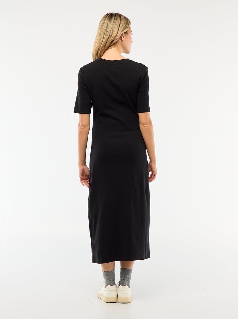 Twisted Front Maternity Dress Black - Kiabi