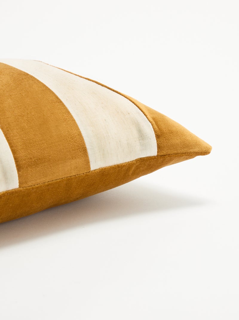Two-material Cushion Cover Brown - Kiabi