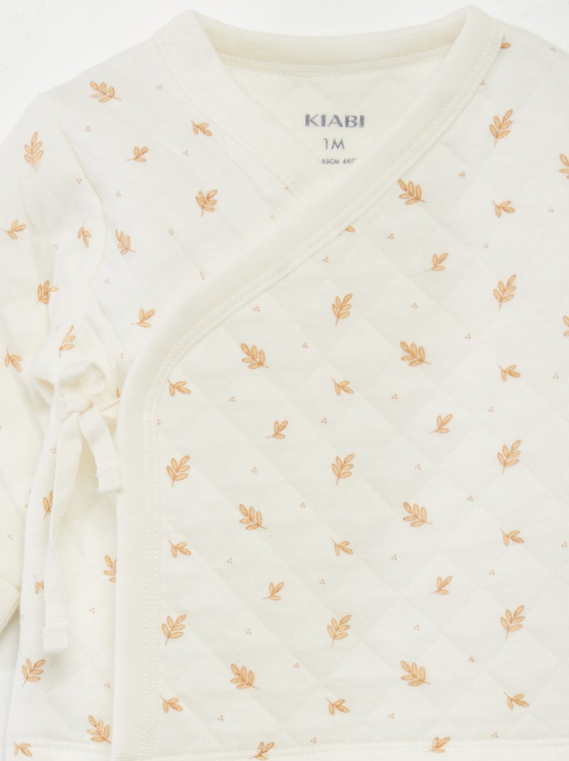 Two-piece quilted pyjama set WHITE - Kiabi