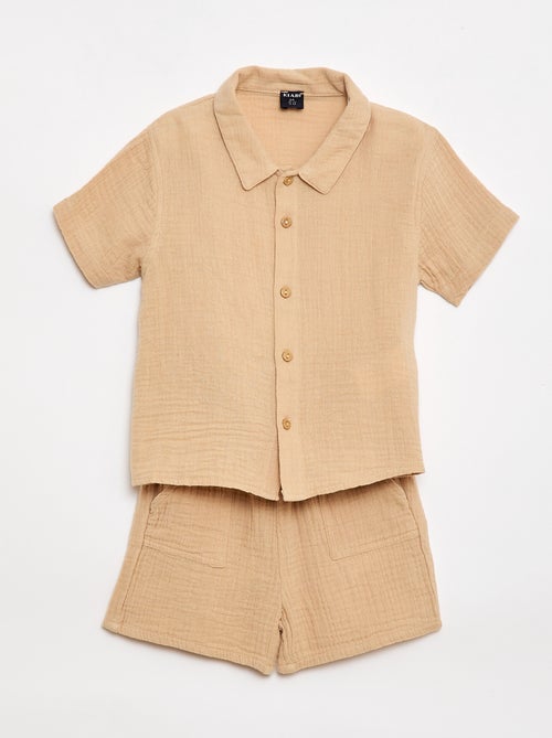 Two-piece shirt and shorts set - Kiabi