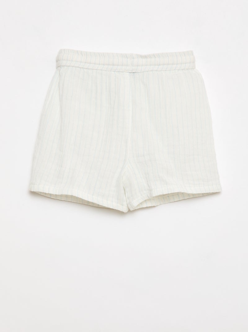Two-piece shirt and shorts set White - Kiabi