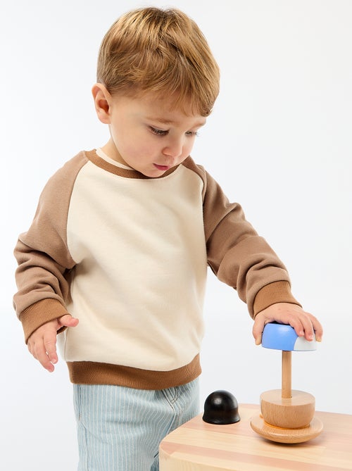 Two-Tone Cotton French Terry Sweatshirt - Kiabi