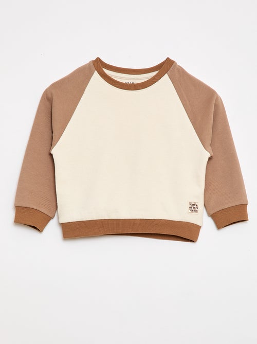 Two-Tone Cotton French Terry Sweatshirt - Kiabi