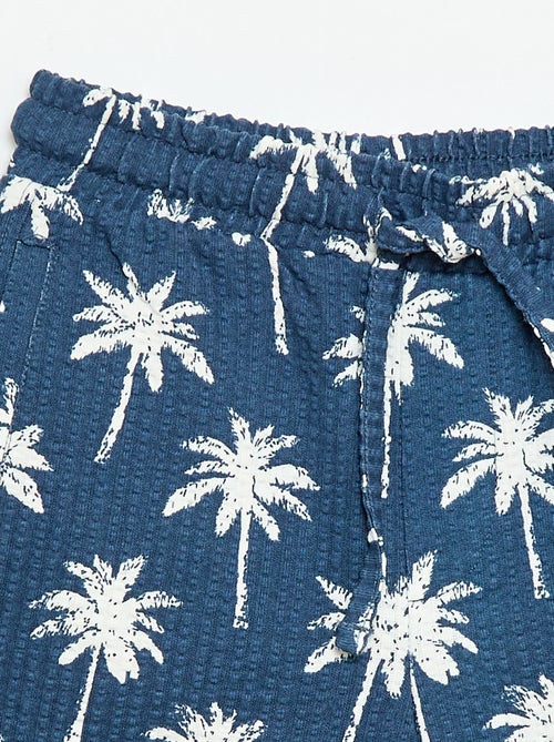 Two-Tone Cotton Shorts with Elasticated Waist - Kiabi