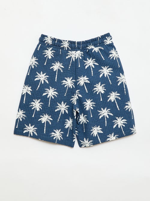 Two-Tone Cotton Shorts with Elasticated Waist - Kiabi