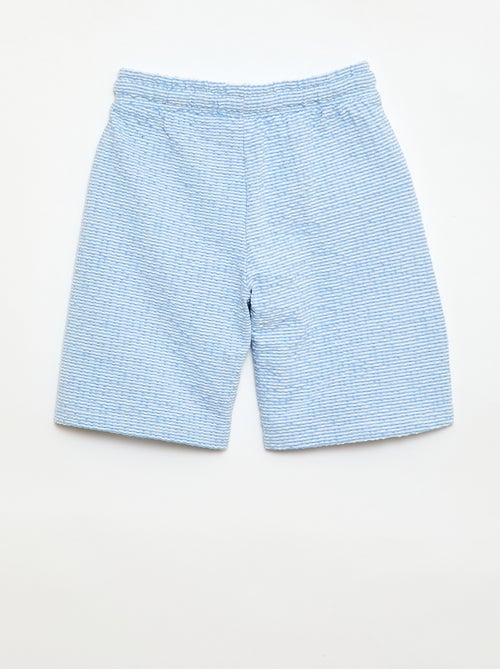 Two-Tone Cotton Shorts with Elasticated Waist - Kiabi