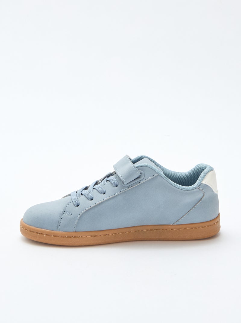 Two-Tone Faux Suede Low-Top Sneakers Blue - Kiabi