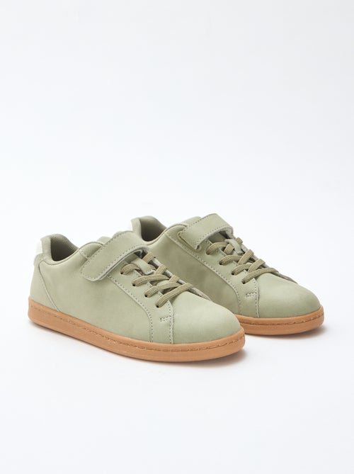 Two-Tone Faux Suede Low-Top Sneakers - Kiabi