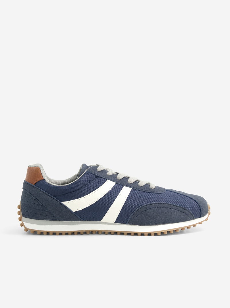 Two-Tone Lace-Up Sneakers Blue - Kiabi