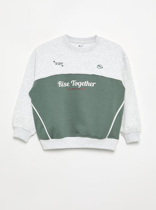 Two-tone long-sleeved sweatshirt - Kiabi