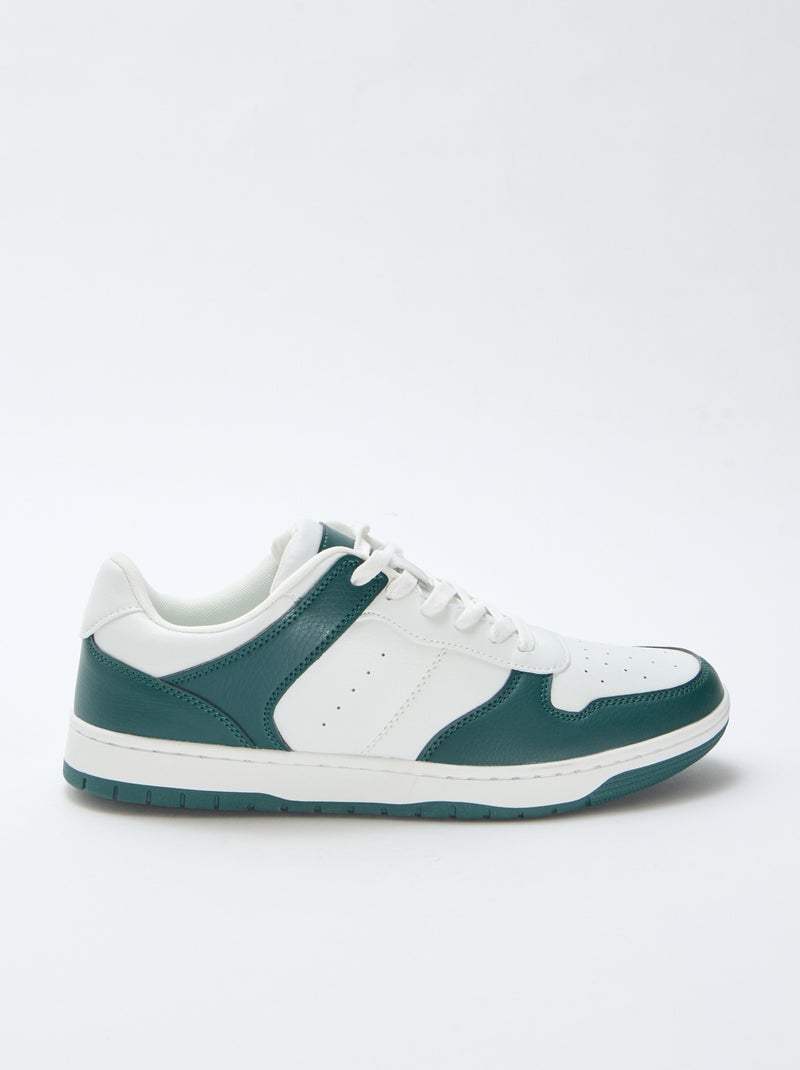 Two-Tone Low-Top Sneakers Green - Kiabi