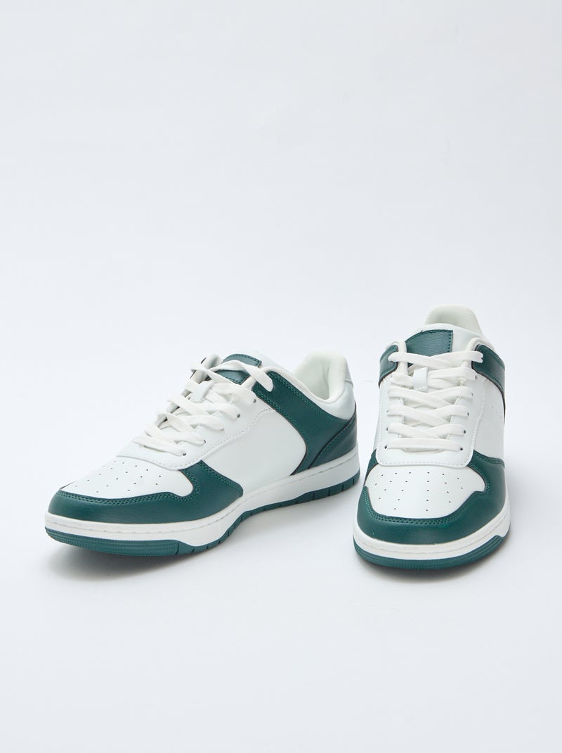 Two-Tone Low-Top Sneakers Green - Kiabi