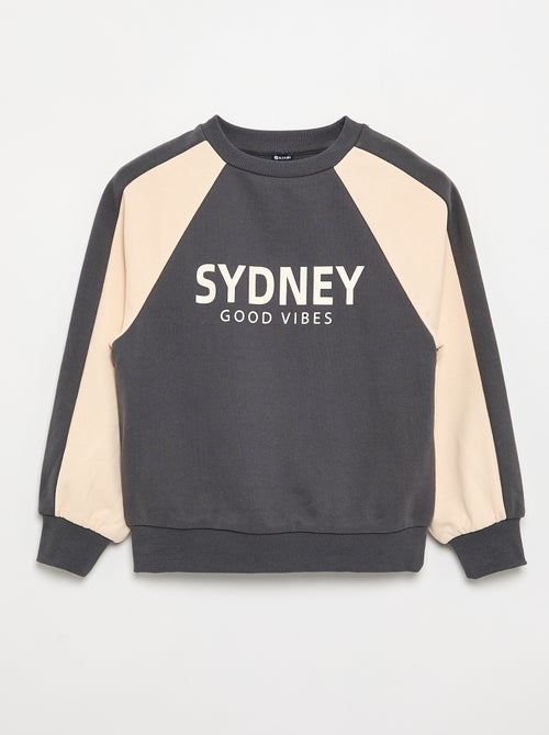 Two-tone printed sweatshirt - Kiabi