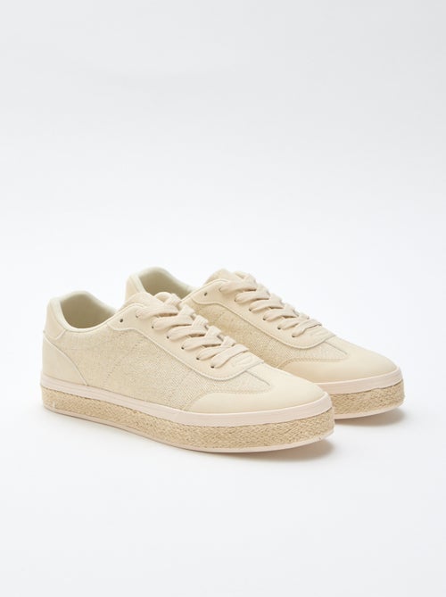 Two-Tone Sneakers with Espadrille Sole - Kiabi