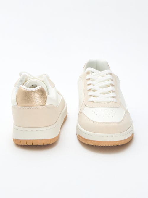 Two-Tone Sneakers with Gold Details - Kiabi