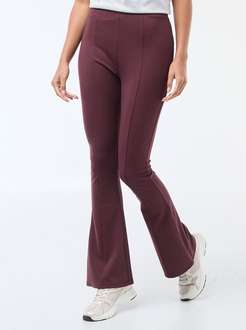 Ultra-Stretch Knit Flare Pants Purple - Kiabi