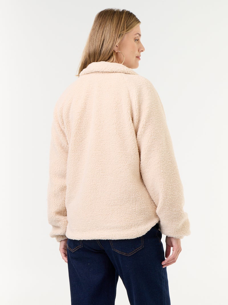 Umstands- und Tragejacke im Teddy-Effekt Beige - Kiabi