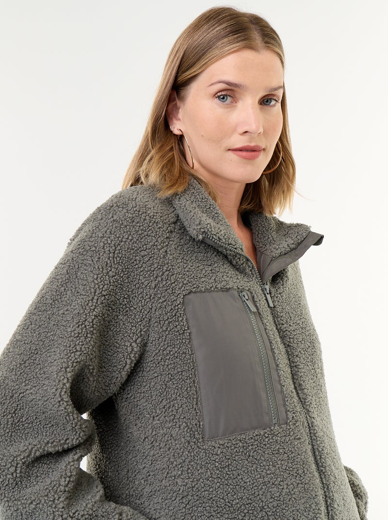 Umstands- und Tragejacke im Teddy-Effekt Vert - Kiabi