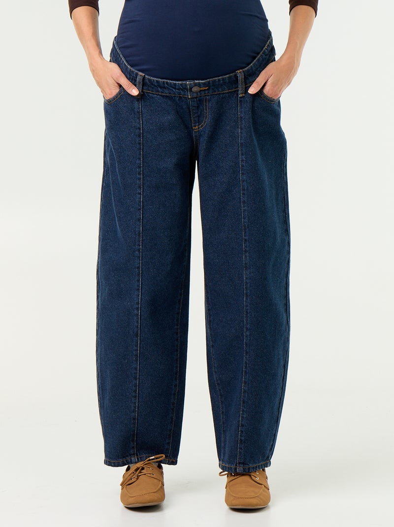 Umstands-Denimhose im Barrel-Schnitt Blau - Kiabi