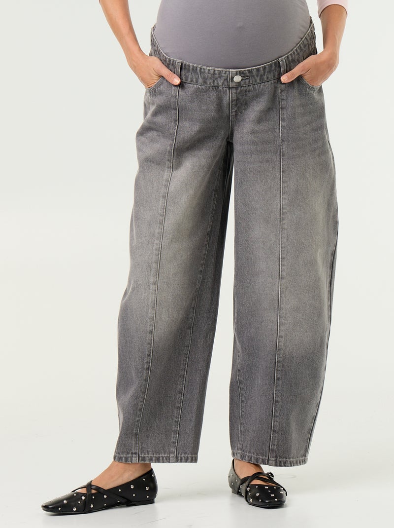 Umstands-Denimhose im Barrel-Schnitt Grau - Kiabi