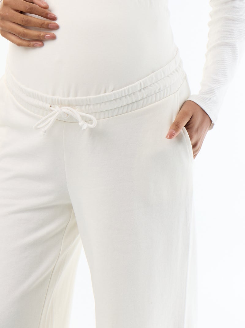 Umstands-Jogginghose Wide-Leg aus French Terry Blanc - Kiabi