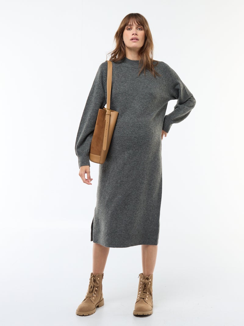 Umstands-Strickkleid Grau - Kiabi