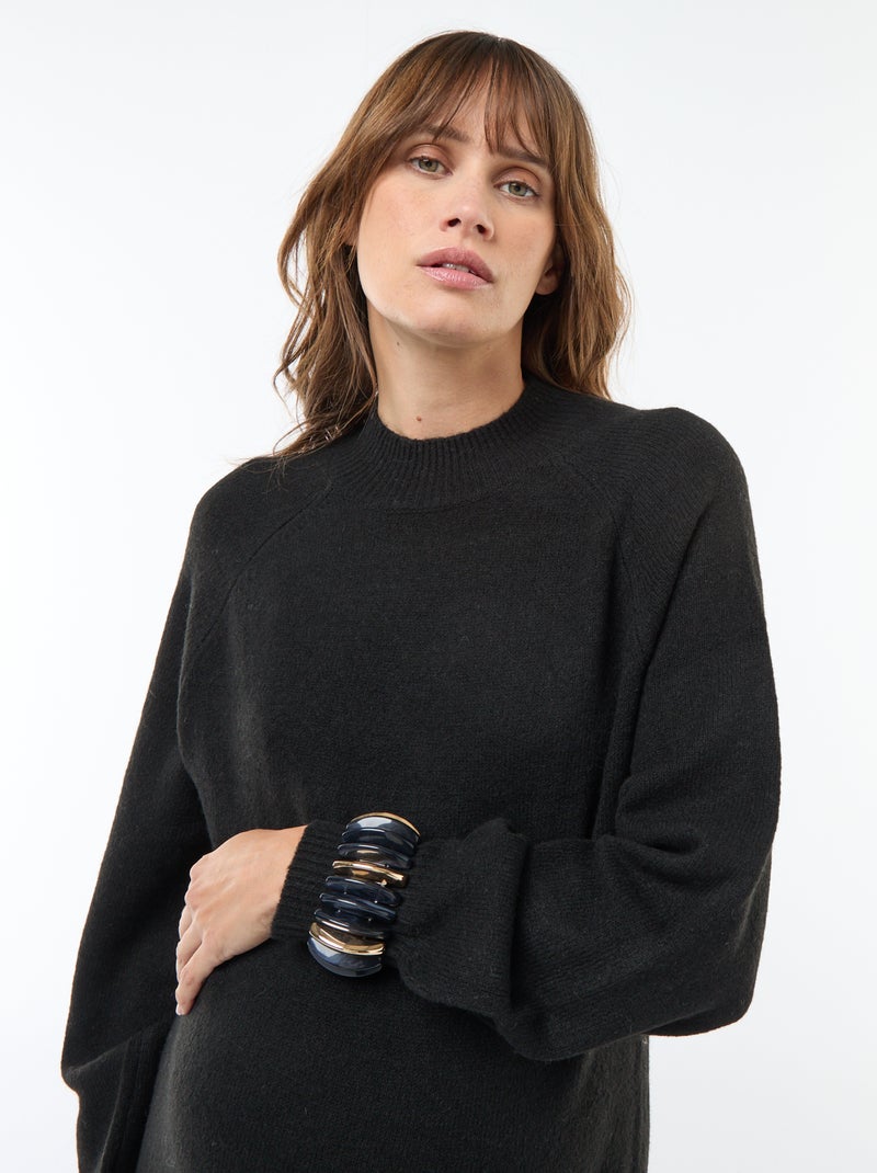 Umstands-Strickkleid Schwarz - Kiabi