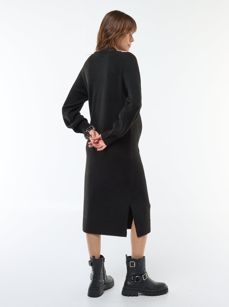 Umstands-Strickkleid Schwarz - Kiabi