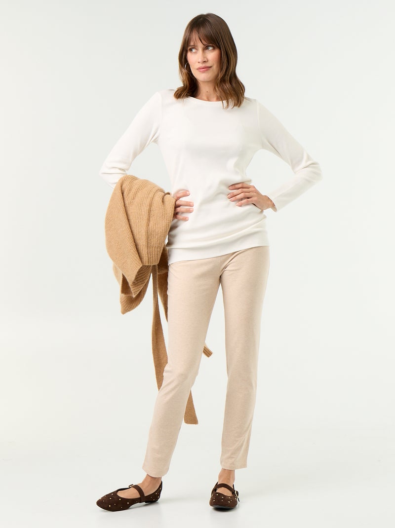 Umstands-T-Shirt aus Rippstrick Blanc - Kiabi